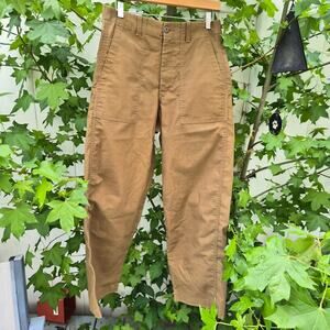Uniqlo Baker Womens Pants Brown Utility Fatigue Patch Pocket Elastic Waist Sz M
